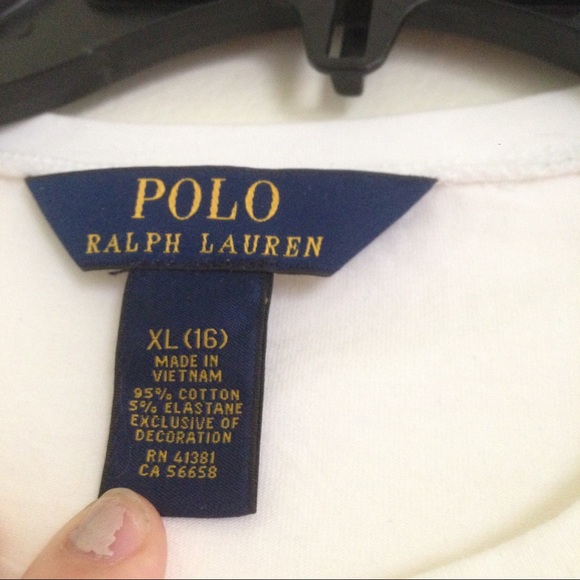 Youth XL White Long Sleeve Ralph Lauren Shirt - Picture 4 of 4